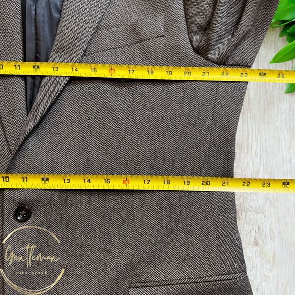 STAFFORD Classic fit Mens Blazer Sport Coat Two Button Jacket 44L Brown Wool - Picture 6 of 10